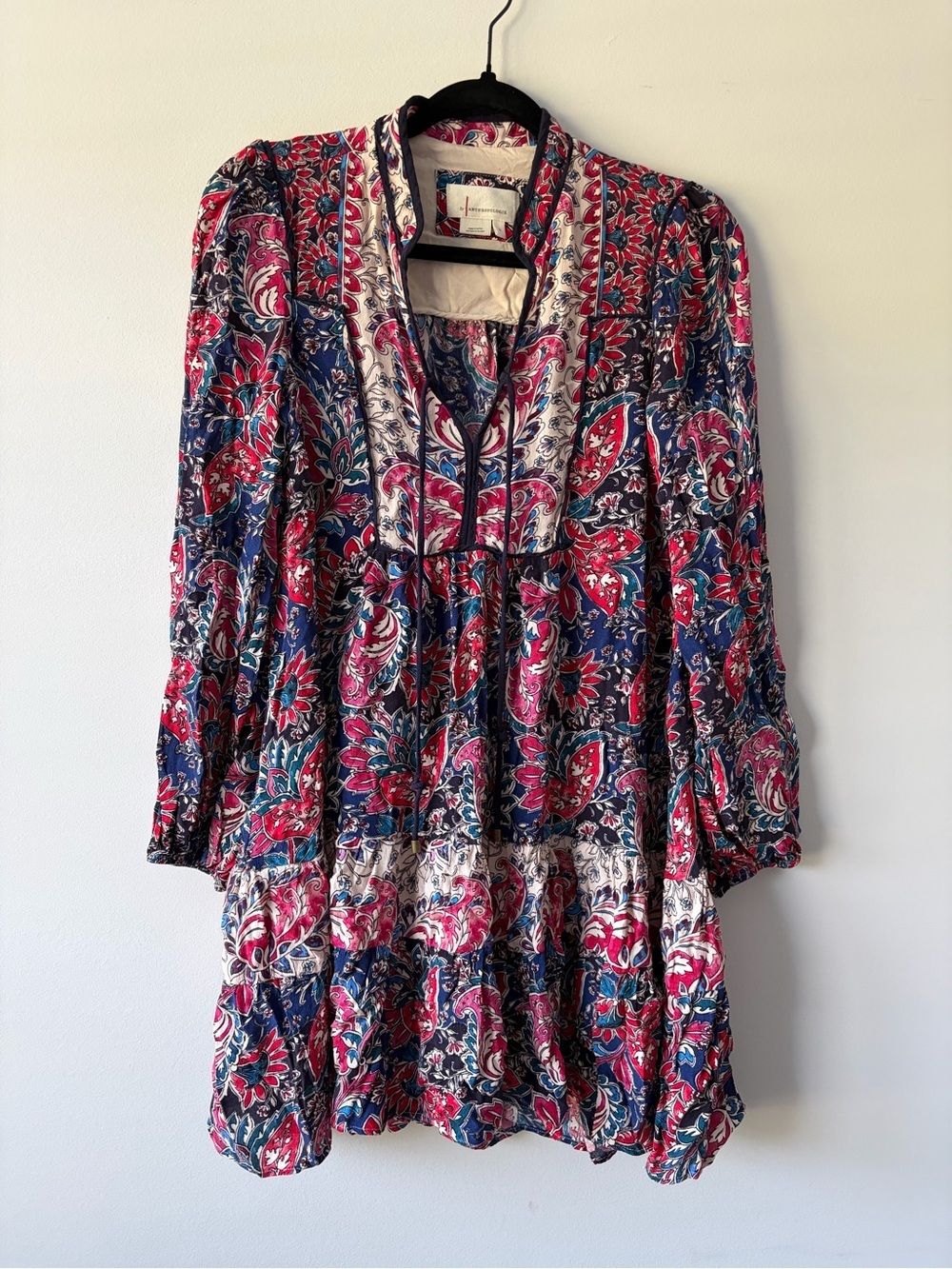 Anthropologie Boho Paisley Mini Dress Festival Cottagecore Small